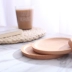 Chén gỗ Nhật Bản tròn khay ăn sáng Tấm bánh trái cây Elm đĩa nhỏ tấm gỗ