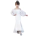 2018 mới trắng cá tính tay áo dài catwalk buổi tối trẻ em ăn mặc thời trang mỏng chia trang phục Váy trẻ em