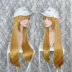 Làm việc tế bào tiểu cầu hai màu tùy chọn 70 cm tóc đuôi micro-khối lượng tóc thẳng hat cosplay tóc giả
