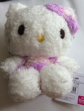 Сувенир Hello Kitty hello kitty正版紫色背带裤糖果色蝴蝶结公仔毛绒玩偶娃娃粉红黄