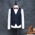 Trang phục nam Anh chú rể vest vest phù hợp với áo khoác Hàn Quốc Slim nam nam phù hợp với nhỏ vest trẻ - Dệt kim Vest đồ vest nam Dệt kim Vest
