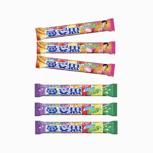 Манзетус желковал бутерброды с сахаром Iced Sugar Iconic Iconic Ice Coconut Peach Flavor Snack Candy Strip 37G