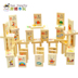 100 cái của trẻ em bằng gỗ dominoes biết đọc biết viết sớm giáo dục khối xây dựng bé chính tả từ đồ chơi thông minh Khối xây dựng