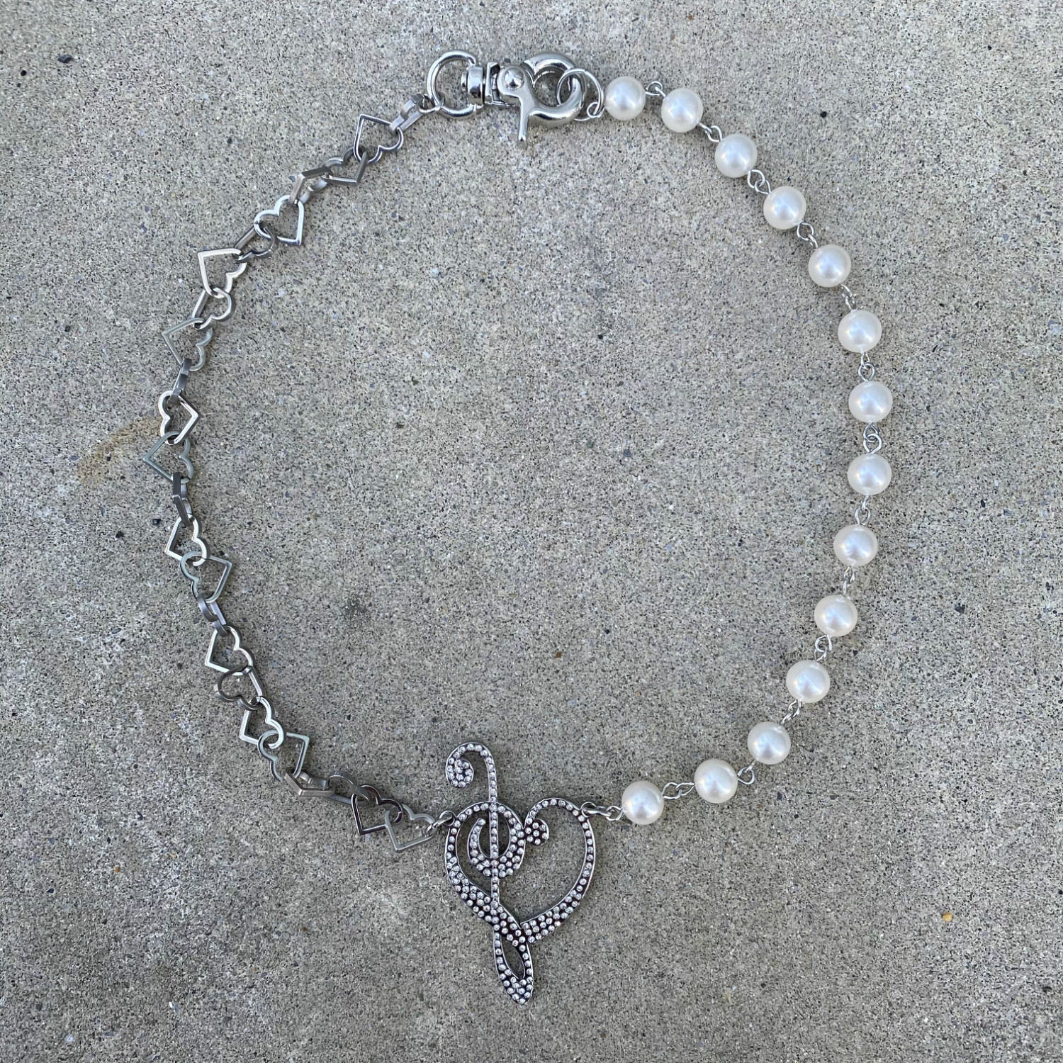 X007SrrybabeCOSMICCRYSTALS crystal universe Pearl Necklace gemstone Angel wings