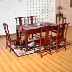 Jiu Fu Xuan Ming phong cách chạm khắc bàn dài hiện đại tối giản nội thất nhà hàng bàn ghế gỗ rắn kết hợp gỗ hồng mộc châu Phi - Bộ đồ nội thất giường hơi Bộ đồ nội thất