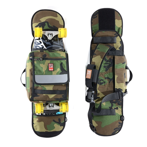 Камуфляжный скейтборд с двумя изогнутыми концами на одно плечо, электрический рюкзак