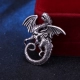 Древний серебряный летающий дракон в новом стиле 4,5*4,5 см