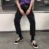 Người bán hàng của nam giới 2018 mới mỏng dụng cụ đa túi quần âu Hồng Kông văn học nghệ thuật ins gió Harajuku quần thẳng jean nam Quần làm việc