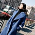 Smoky áo khoác màu xanh nữ phần dài Hàn Quốc Albaka len chic Hepburn gió mùa đông dày áo len Áo khoác dài