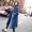 Len Nizi khói áo khoác màu xanh 2017 mới của Hàn Quốc phiên bản của phần dài của eo với áo len nữ quần áo mùa đông áo măng tô nữ dáng dài