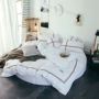 Mùa hè đơn giản cotton tròn giường bốn mảnh giường bông trải giường tròn dày khách sạn khách sạn Hàn Quốc 2.0m giá chăn ga gối đệm