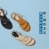 Island custom 2019 hè mới sandal đế bằng nữ thấp gót đơn giản với giày đế bệt đế bệt - Sandal