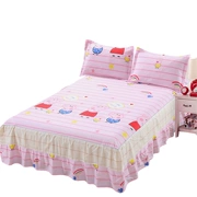 Bộ đồ giường trẻ em màu hồng cô gái màu hồng trải giường ngủ phủ giường đơn váy 1 m 1,2 m hoạt hình dễ thương - Váy Petti