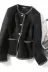 Áo khoác đen ngắn hai mặt áo len nữ màu đen mùa thu nữ 2019 Bộ đồ OL nữ mới - Áo len lót đôi
