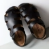 Giày Baotou nút chai dép nam mùa hè Rome hai lỗ giày lái xe cỡ lớn đôi giày đi biển dép nữ - Sandal Sandal