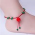 Dog Year Red Rope Anklet Nữ Silver Bell Dệt tay Vòng chân sinh viên Hàn Quốc Xu hướng mới Cặp đôi đơn giản Vòng chân lắc chân nữ vàng đẹp Vòng chân