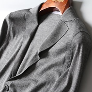Mùa xuân kinh doanh quý ông mỏng merino len nam mỏng phù hợp với cổ áo len cardigan DAZ463 áo blazer nam