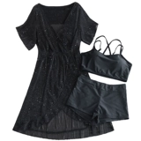 Купальник, длинный раздельный комплект, большой размер, по фигуре, 3 предмета, популярно в интернете, высокая талия