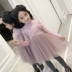 Váy bé gái mùa đông 2018 quần áo trẻ em mới lớn váy trẻ em váy len công chúa trẻ em Hàn Quốc váy hai dây