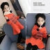 Quần áo bé gái nhung cộng với quần áo trẻ em Quần áo nữ mùa đông 2018 phiên bản mới Hàn Quốc của áo len váy trẻ em mùa đông