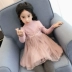Váy bé gái mùa đông 2018 quần áo trẻ em mới lớn váy trẻ em váy len công chúa trẻ em Hàn Quốc váy hai dây váy đầm phong cách bé gái Váy