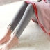 Quần legging bé gái xuân hè 2019 mới to bệt cho bé cạp cao chân quần rắn màu Hàn Quốc quần trẻ em nữ - Quần