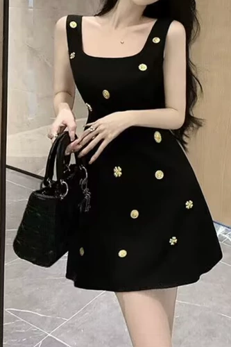 Ретро летняя юбка, платье без рукавов, французский стиль, в стиле Шанель, подходит для подростков, изысканный стиль
