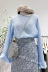 2018 Hàn Quốc ulzzang mùa thu mới nhỏ tươi sang trọng điểm áo len phụ nữ lỏng lẻo dài tay cổ tròn áo sơ mi áo khoác len nữ Vòng cổ áo len