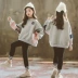 Bộ đồ cho bé gái mùa thu đông 2018 phiên bản Hàn Quốc mới của bộ đồ thủy triều ở trẻ em rộng rãi giản dị cộng với quần legging nhung dày Phù hợp với trẻ em