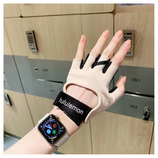 Перчатки для йоги lulu露露半指手套防滑透气运动瑜伽手套训练撸铁健身男女款