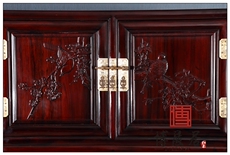 Шкаф 红木家具四门衣柜红木山水衣柜实木南美酸枝大衣柜花鸟顶箱柜