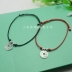 S925 sterling bạc nữ dây đỏ vòng chân đen dây Nhật Bản và Hàn Quốc đơn giản thời trang đồng xu mặt dây chuyền handmade may mắn vòng chân nữ đẹp Vòng chân