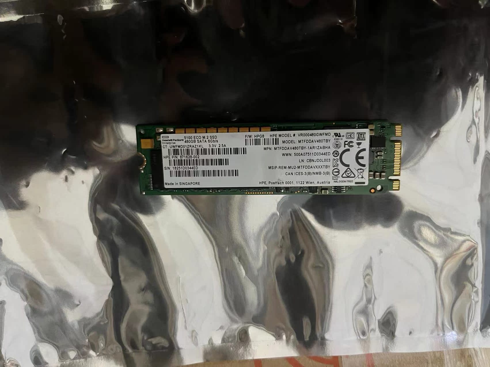 Hp 875498 b21 480gb sata ri 6g m 2 2280 ssd 875855 001 