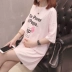 Phụ nữ mang thai mùa hè 2018 áo sơ mi mới cotton ngắn tay T-Shirt Hàn Quốc phiên bản của đoạn dài loose thai sản mùa hè ăn mặc