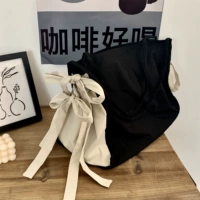 Демисезонная милая вместительная и большая сумка с бантиком, шоппер, в корейском стиле