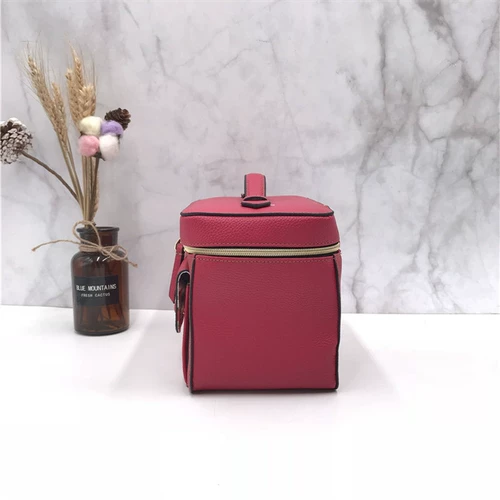 Красная полиуретановая брендовая портативная вместительная и большая сумка-органайзер, в корейском стиле, популярно в интернете