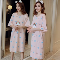 Váy ngủ nữ mùa thu dài tay cotton tại nhà Phiên bản Hàn Quốc của những chiếc váy ngủ mới dành cho nữ có thể mặc ngoài phục vụ tại nhà - Đêm đầm đầm ngủ nữ