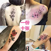 Harajuku đỏ hồng totem nửa cánh tay xăm dán chống thấm nước nam giới và phụ nữ kéo dài mô phỏng cánh tay hoa body painted bìa sẹo