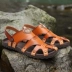 Dép nam 2019 mới mùa hè mềm mại thoáng khí hở ngón chân giày mùa hè giày thường giày da nam đi biển - Sandal