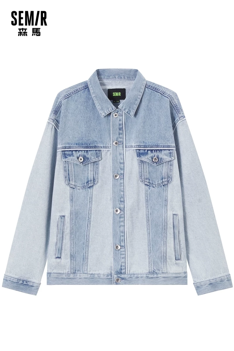 Джинсовая мужская куртка в стиле весна от Semir, ретро тренд, oversize, 2021 год