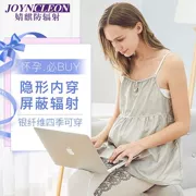 婧 Trang phục phù hợp với bà bầu Phụ nữ mang thai đích thực đặt quần áo phóng xạ để làm việc mặc tạp dề nữ bằng sợi bạc