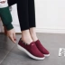Kéo trở lại của phụ nữ giày giày vải của phụ nữ mùa xuân phẳng với thấp để giúp lười biếng giày thoáng khí bình thường vài giày sinh viên Hàn Quốc phiên bản của giày duy nhất
