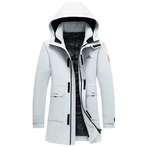 Playboy, демисезонный зимний длинный приталенный пуховик, утепленная куртка с капюшоном с пухом для отдыха, средней длины