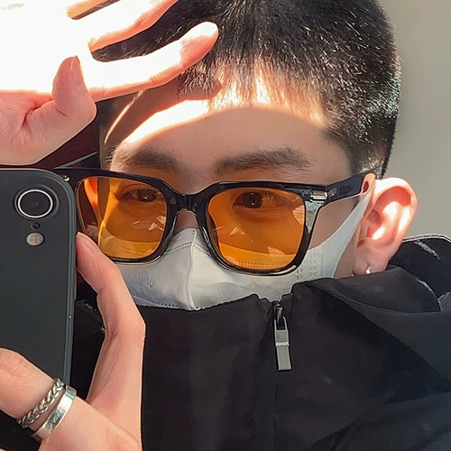 Tide, ретро квадратные модные прозрачные солнцезащитные очки, в корейском стиле, коллекция 2022, защита от ультрафиолета, по фигуре