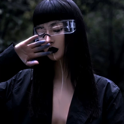 Hip -Hop Future Science and Technology Светящие очки мужчины для женщин привел панк -прилив Jumpy Photograph