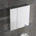 Tủ gương inox cao 80cm có đèn phòng tắm nhà vệ sinh hộp gương đôi cửa phòng tắm riêng tủ đựng đồ treo tường gương giả cổ Gương