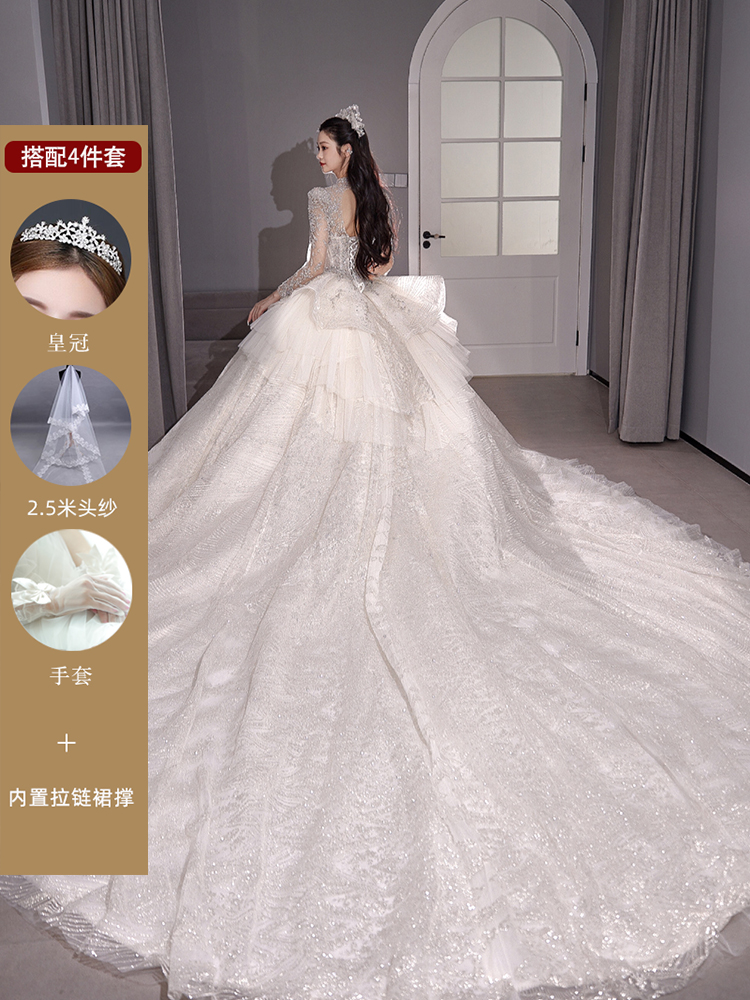  M 100 catties+Tail -tailed wedding dress+4 sets   + $14.30 