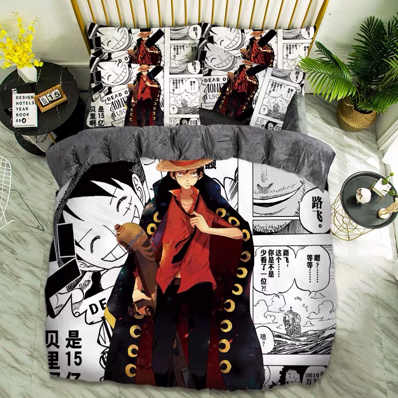 CyanCartoon comic Naruto sheet Four piece suit Yu Zhibo Weasel Quilt cover sheet dormitory Three piece set thickening keep warm