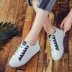 Bảng đen giày nữ 2018 mới Hàn Quốc phiên bản của hoang dã thường giày vải giày nữ học sinh trung học giày phẳng màu đen giày