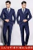 Suit photo studio màu xanh phiên bản Hàn Quốc của thanh niên đẹp trai trình diễn trang phục dạ hội phù hợp với bộ đồ ba mảnh nam - Suit phù hợp bộ vest nam Suit phù hợp